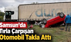 Kavak'da tır ile otomobil çarpıştı: 1 yaralı
