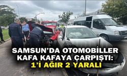 Samsun'da otomobiller kafa kafaya çarpıştı: 1'i ağır 2 yaralı