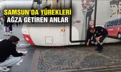 Samsun'da yürekleri ağza getiren anlar