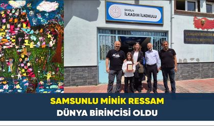 Samsunlu minik ressam dünya birincisi oldu