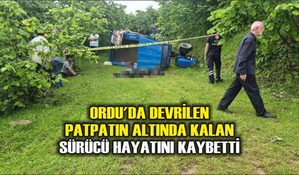 Ordu'da devrilen patpatın altında kalan sürücü hayatını kaybetti