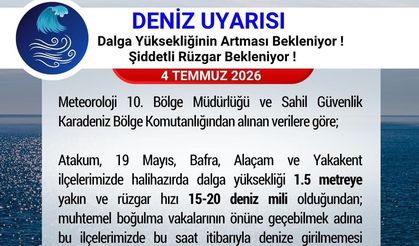 Samsun Valiliği'nden 'denize girilmemesi' uyarısı