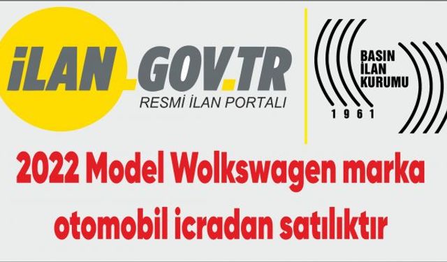 2022 Model Wolkswagen marka otomobil icradan satılıktır