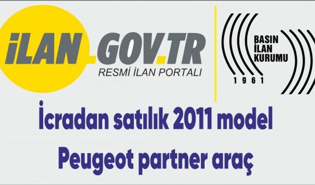 İcradan satılık 2011 model Peugeot partner araç