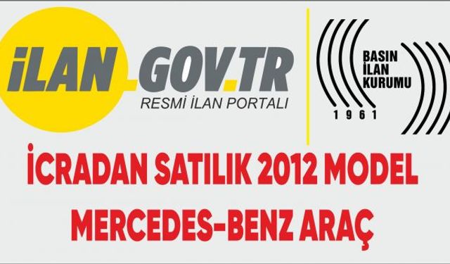 İcradan satılık 2012 model Mercedes-Benz araç