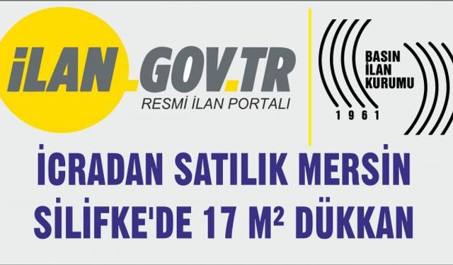 İcradan satılık Mersin Silifke'de 17 m² dükkan