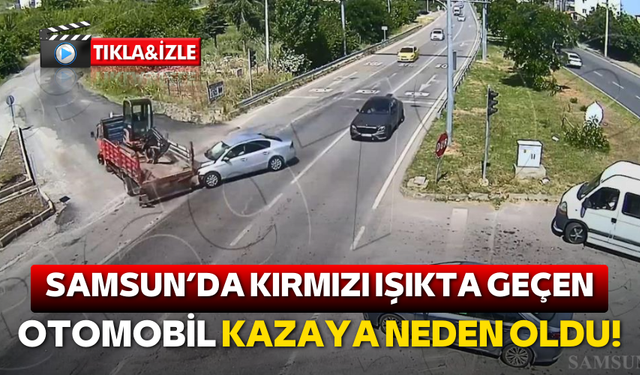 Kırmızı ışıkta geçen otomobil kazaya neden oldu!