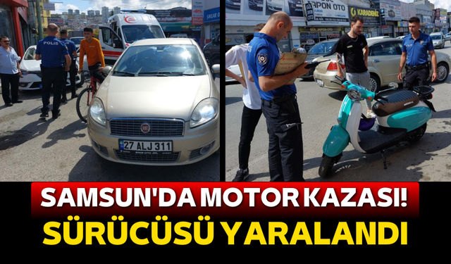 Samsun'da motor kazası! Sürücüsü yaralandı