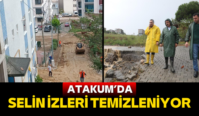 Samsun'da şiddetli yağışlar sonrası sel izleri temizleniyor!