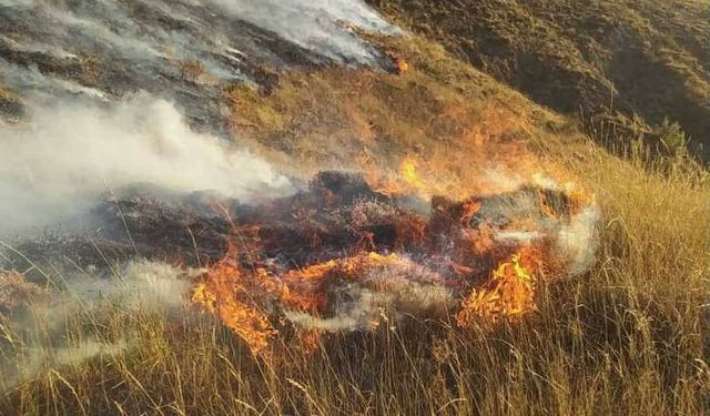 Bayburt’ta örtü yangınlarına müdahale edildi