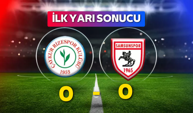 Çaykur Rizespor - Samsunspor maçında ilk yarı 0-0 sona erdi