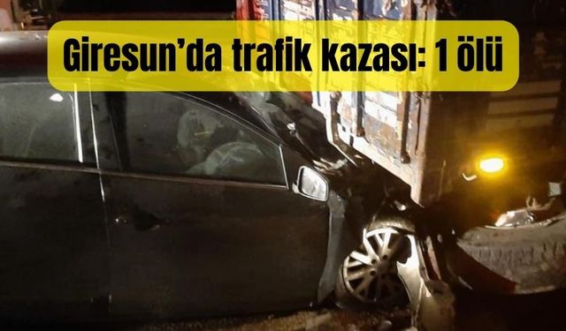 Giresun’da feci  kaza:  Otomobil tomruk yüklü kamyonun altına girdi