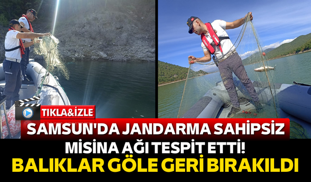Samsun'da jandarma sahipsiz misina ağı tespit etti! Balıklar göle geri bırakıldı