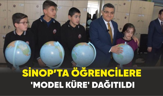 Sinop’ta öğrencilere ’model küre’ dağıtıldı