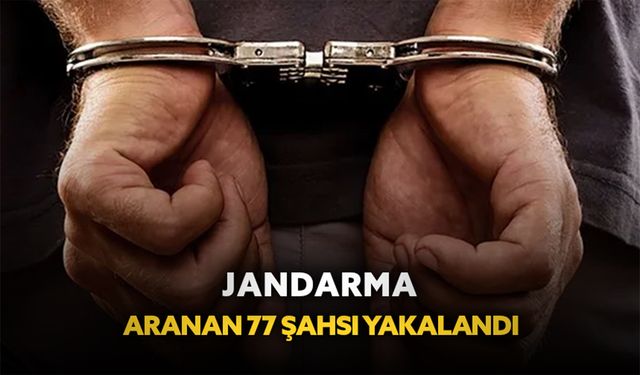 Jandarma aranan 77 şahsı yakalandı