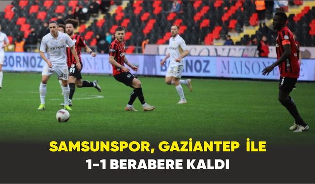 Samsunspor, Gaziantep  ile 1-1 berabere kaldı