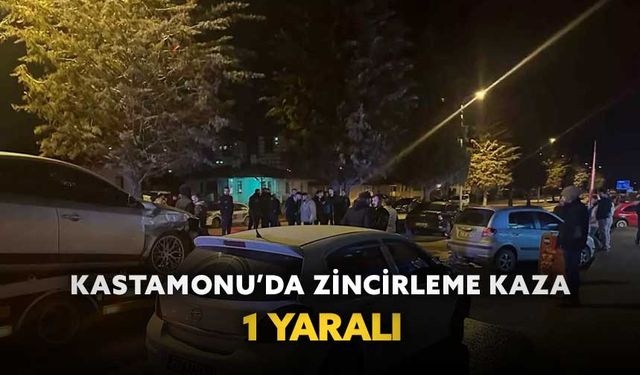 Kastamonu’da çarpışan otomobiller park halindeki araçlara çarptı: 1 yaralı