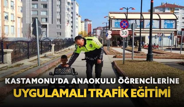 Trafik ekiplerinden çocuklara uygulalı eğitim