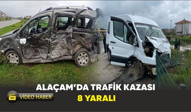 Alaçam'da trafik kazası: 8 yaralı