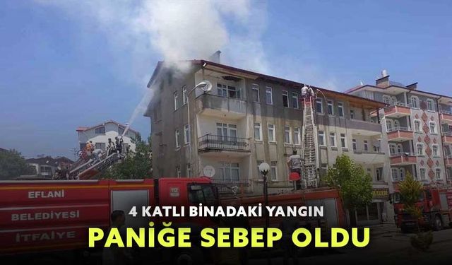 4 katlı binadaki yangın paniğe sebep oldu