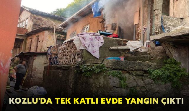 Kozlu'da bir katlı evde yangın meydana geldi