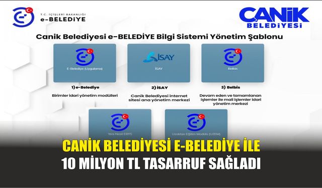 Canik Belediyesi e-Belediye ile 10 Milyon TL Tasarruf Sağladı