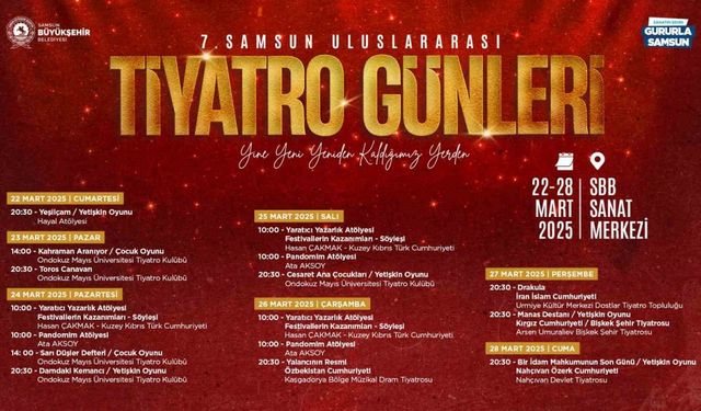 Samsun’da 7. Uluslararası Tiyatro Günleri başlıyor