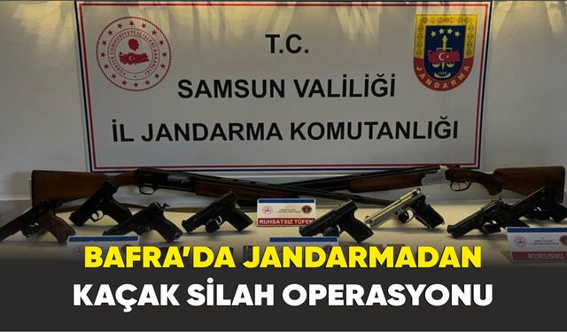 Bafra’da jandarmadan kaçak silah operasyonu