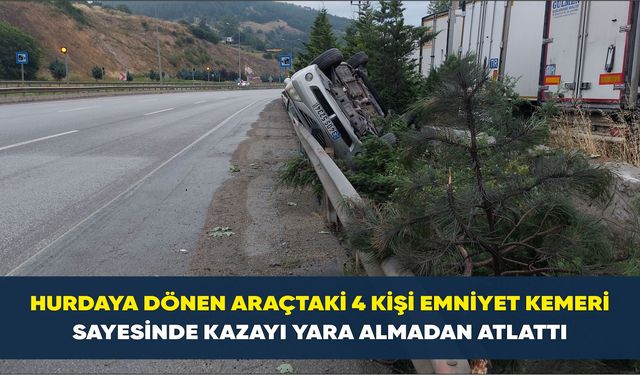 Atakum'da emniyet kemeri hayat kurtardı