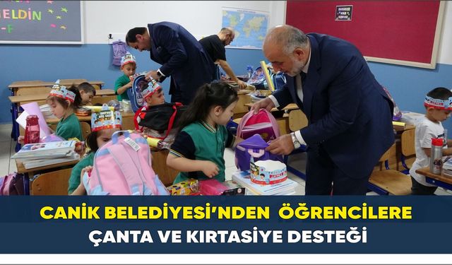 Canik Belediyesi’nden öğrencilere çanta ve kırtasiye desteği