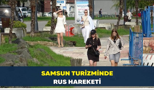 Rus turistler, Samsun'da güneşli havanın tadını çıkarttı