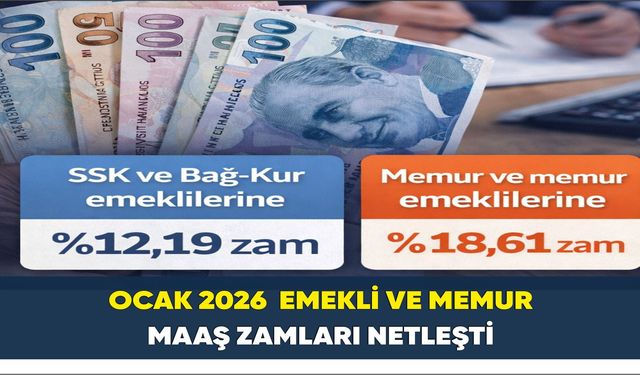 Ocak 2026  Emekli ve Memur Maaş Zamları Netleşti