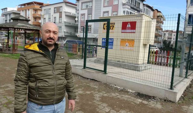 Samsun'da çocuk parkındaki doğal gaz istasyonuna tepki