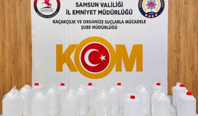 Samsun'da 90 litre etil alkol ele geçirildi