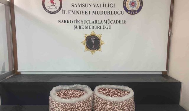 Samsun'da Tırın yatak bölümünde 129 bin 500 uyuşturucu hap ele geçti