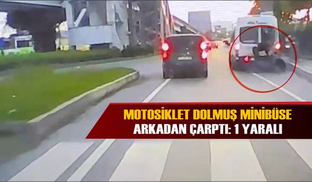 Canik'de motosiklet dolmuş minibüse arkadan çarptı: 1 yaralı