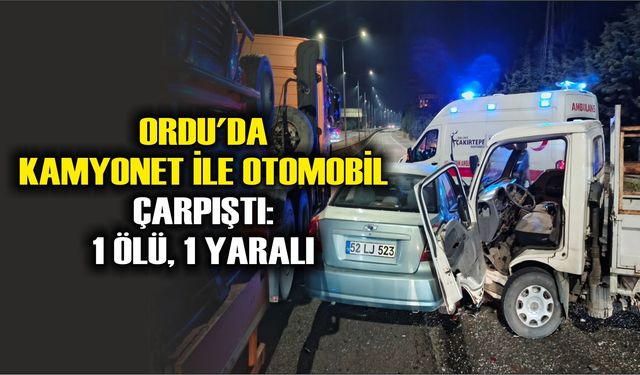 Ordu'da kamyonet ile otomobil çarpıştı: 1 ölü, 1 yaralı