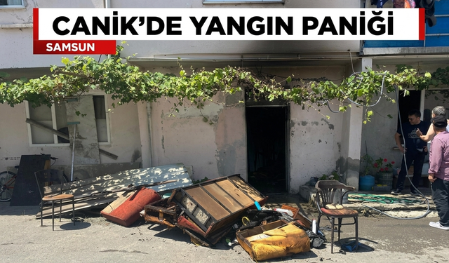 Canik'de yangın paniği