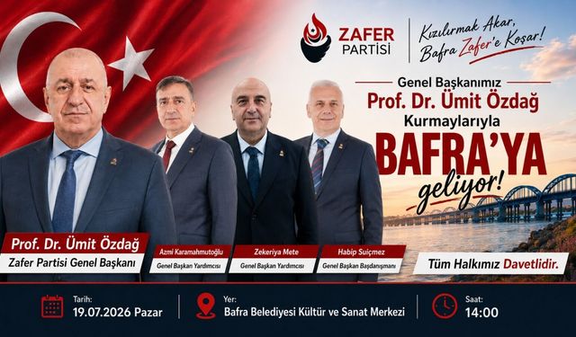 Ümit Özdağ 19 Temmuz'da Bafra'ya Geliyor