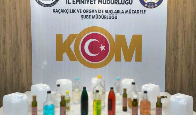Atakum'da 35 litre sahte etil alkol ele geçirildi
