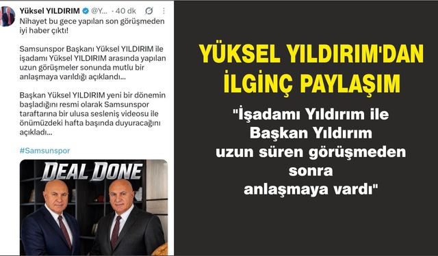 Yüksel Yıldırım'dan ilginç paylaşım
