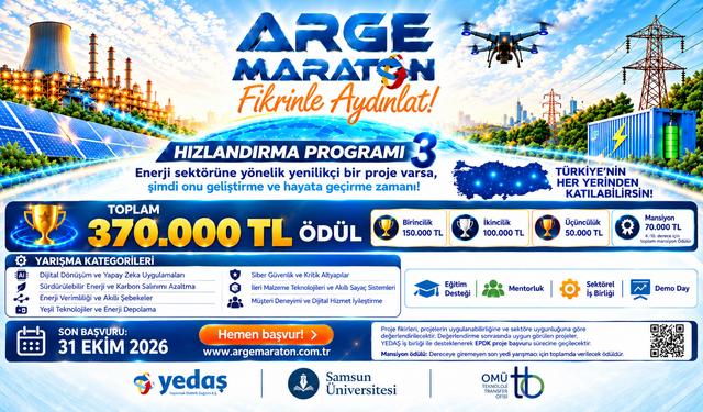 Samsun'da Ar-Ge Maraton 3 başladı: Başarılı projelere toplam 370 bin TL destek