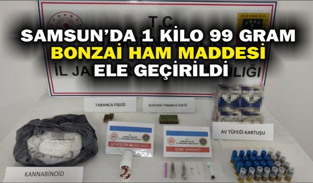 Samsun'da 1 kilo 99 gram bonzai ham maddesi ele geçirildi