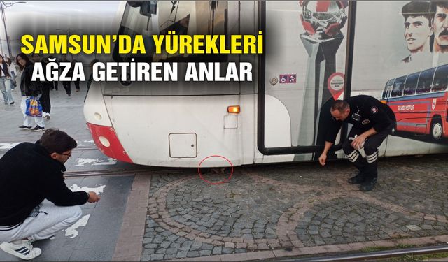Samsun'da yürekleri ağza getiren anlar
