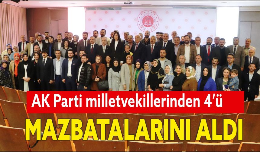 Samsun'da AK Parti milletvekillerinden 4’ü mazbatalarını aldı