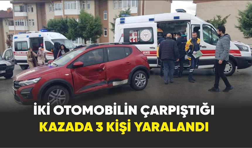 Karabük'te kaza: İki otomobilin çarpıştığı kazada 3 kişi yaralandı