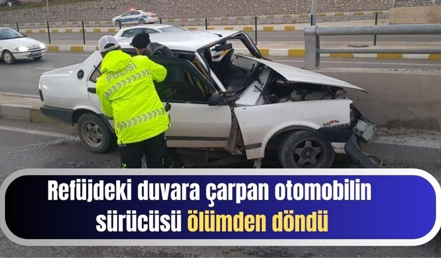 Karabük’te kaza:  Otomobilin sürücüsü ölümden döndü
