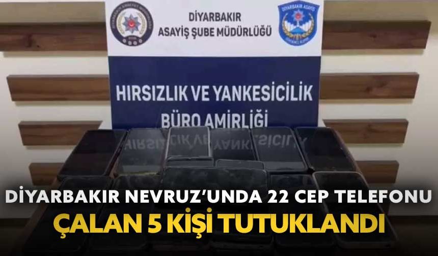 Diyarbakır Nevruz’unda 22 cep telefonu çalan 5 kişi tutuklandı
