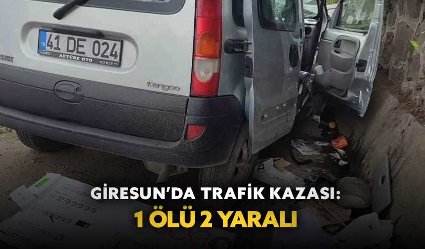 Giresun’da trafik kazası 1 ölü 2 yaralı