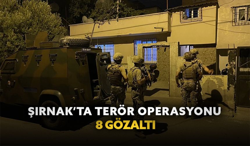 Şırnak’ta terör operasyonu: 8 gözaltı